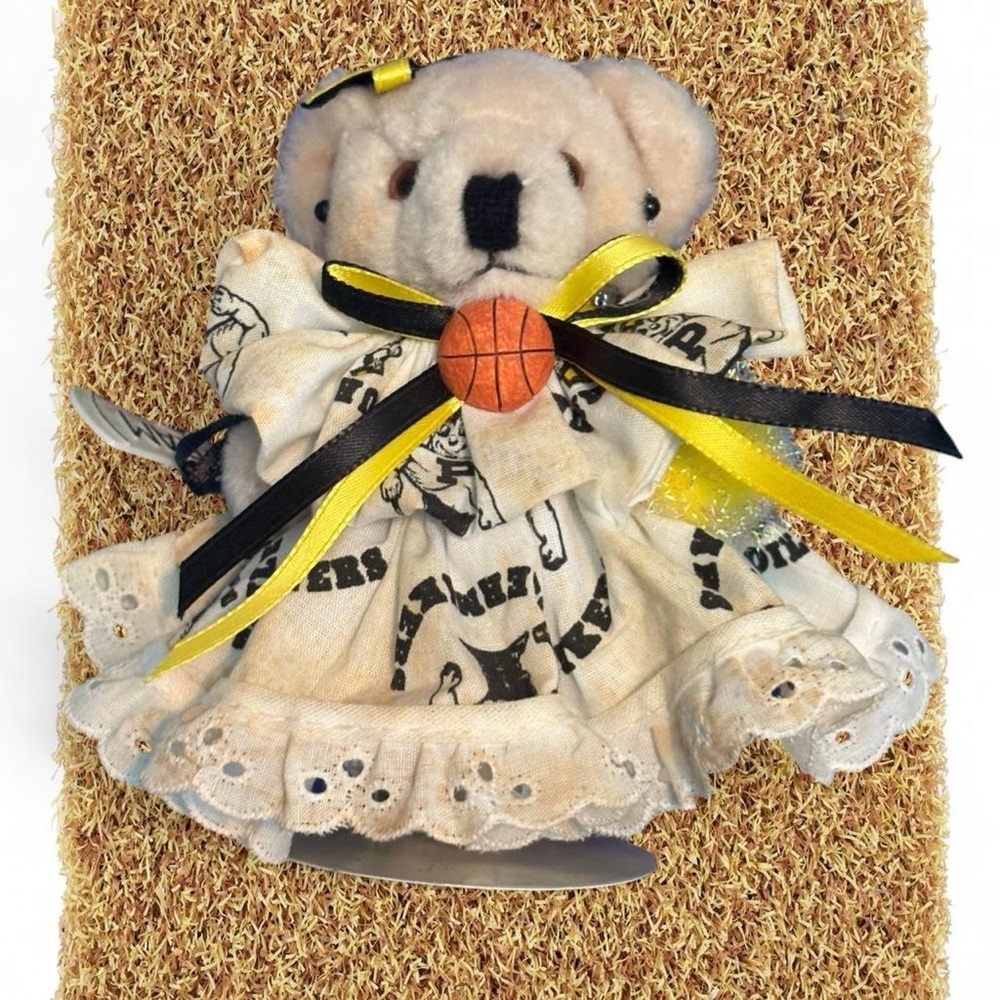 Purdue Yellow and black basketball teddy bear (Stainage Thru out Dress) #Purdue
